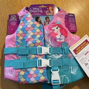 new princess Ariel life jacket size 33-55 lbs